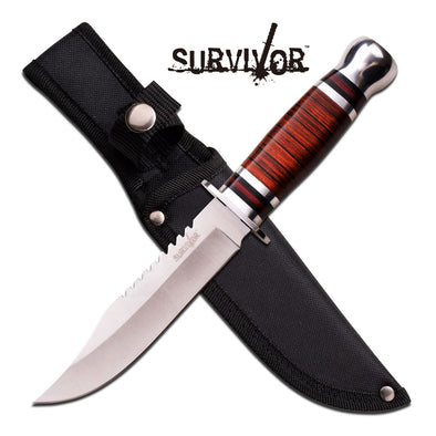 Stainless Steel Fixed Blade with Wood Handle - Multiple Styles