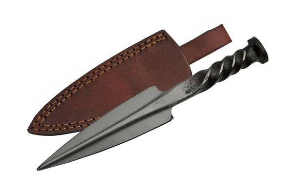Twisted Railroad Fixed Blade Knives - Carbon Steel w/ Leather Sheaths - Multiple Styles