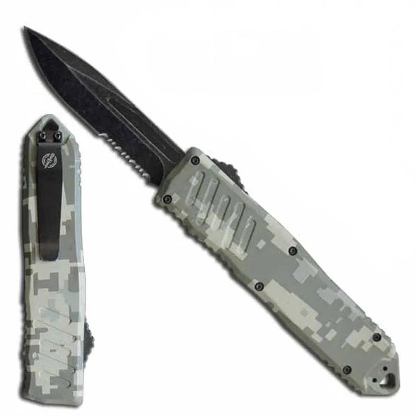 Automatic Out The Front - Digital Camo OTF Rubberized Handle