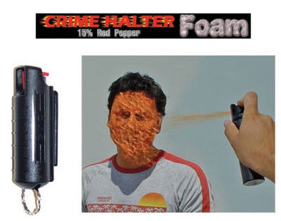 Crime Halter Pepper Spray Foam 1/2oz. Keychain